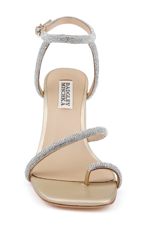 Shop Badgley Mischka Collection Dalilah Ankle Strap Toe Loop Sandal In Gold Leather