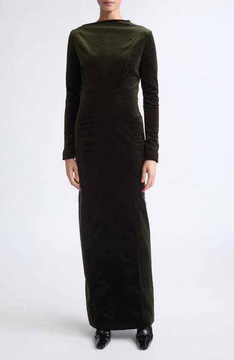 Stretch Velvet Ankle Dress
