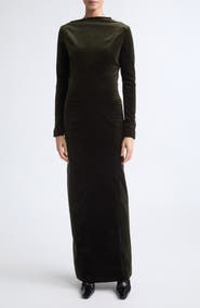 Jil Sander Stretch Velvet Ankle Dress