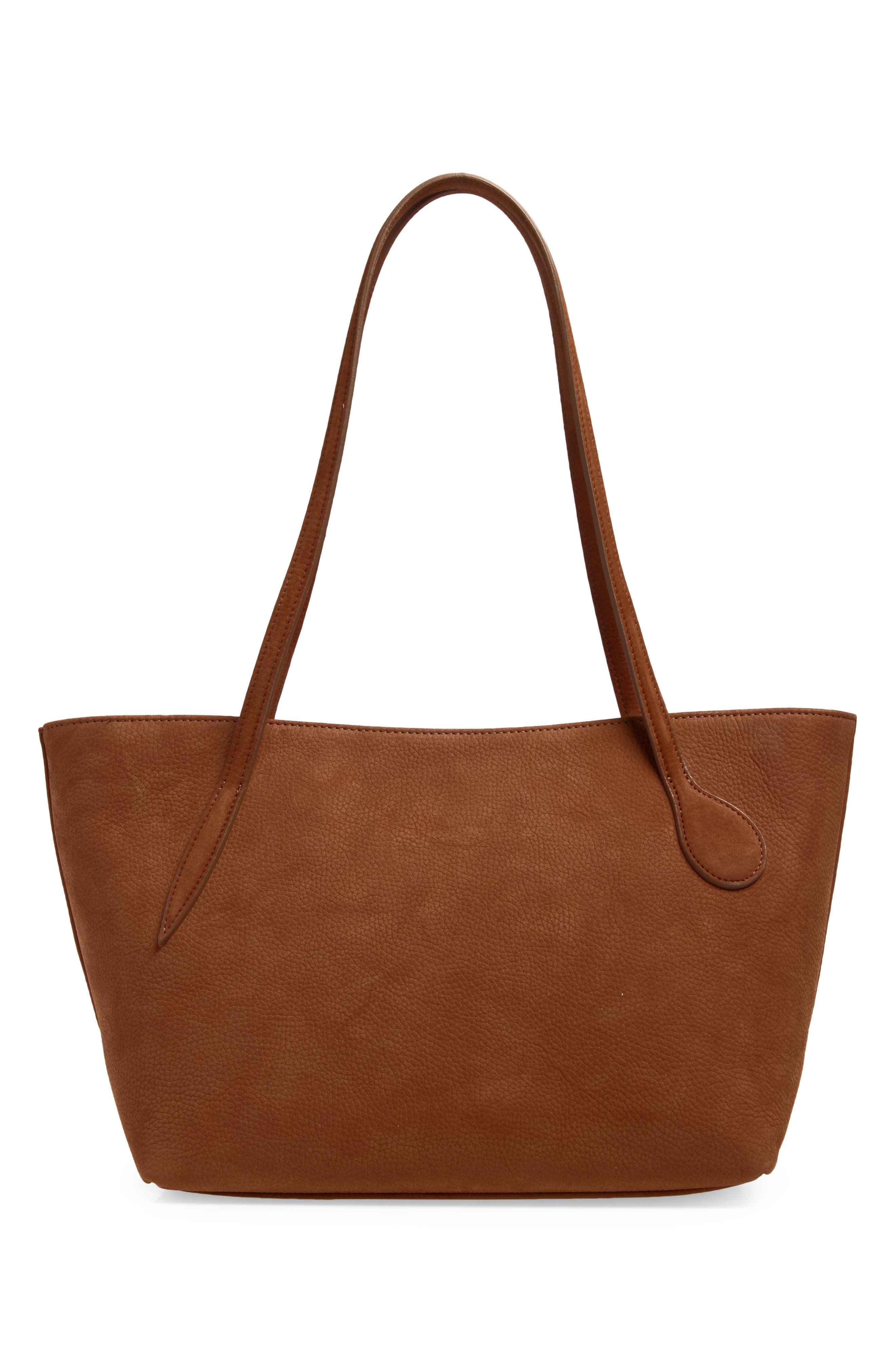 Midi Sprout Leather Tote, Alternate, color, RUST