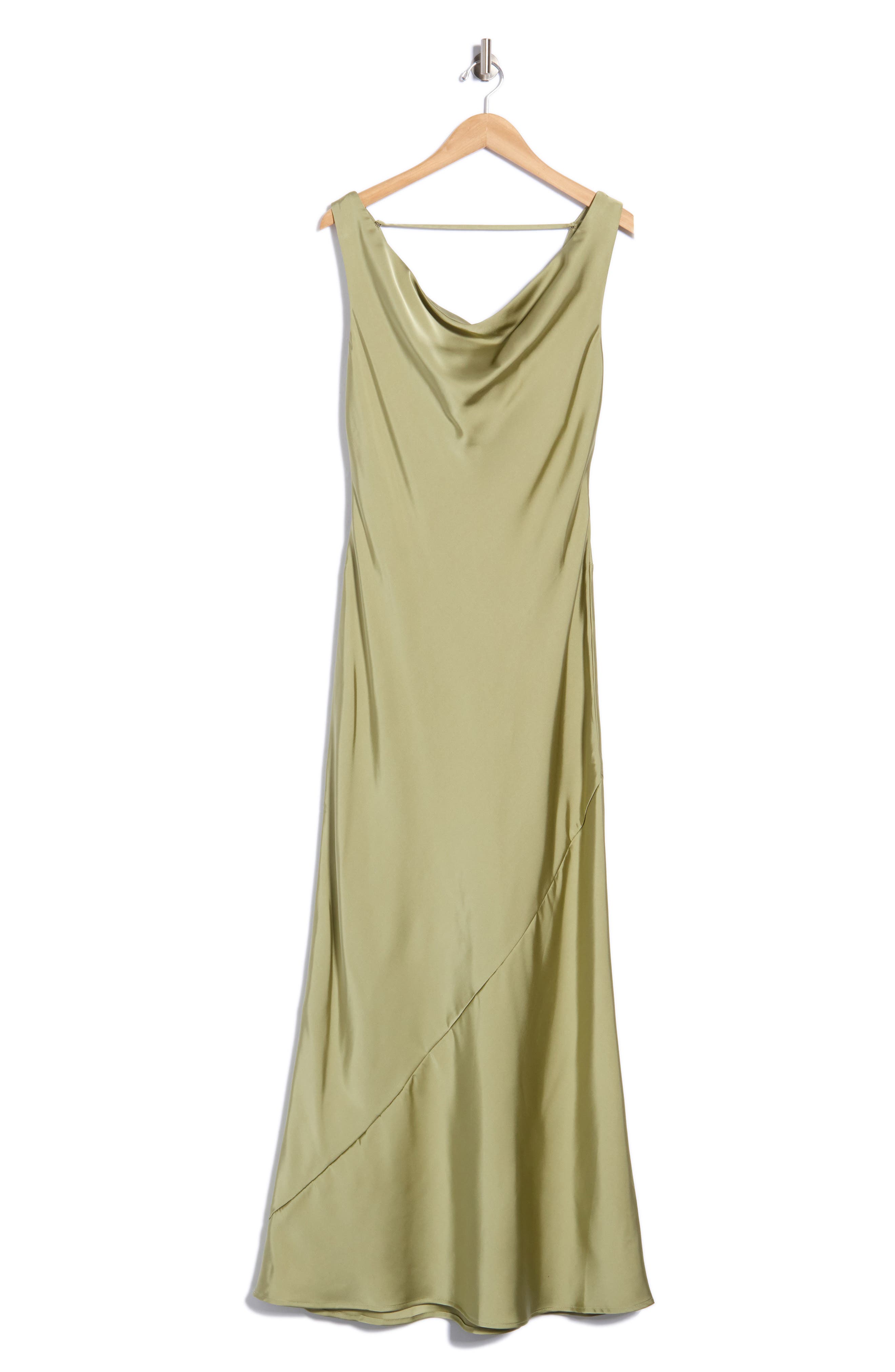 Cowl Neck Satin Maxi Dress