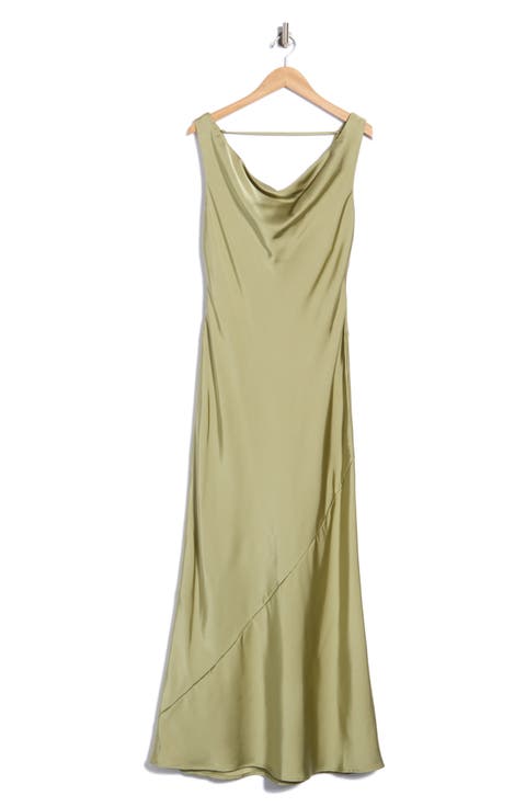 Cowl Neck Satin Maxi Dress