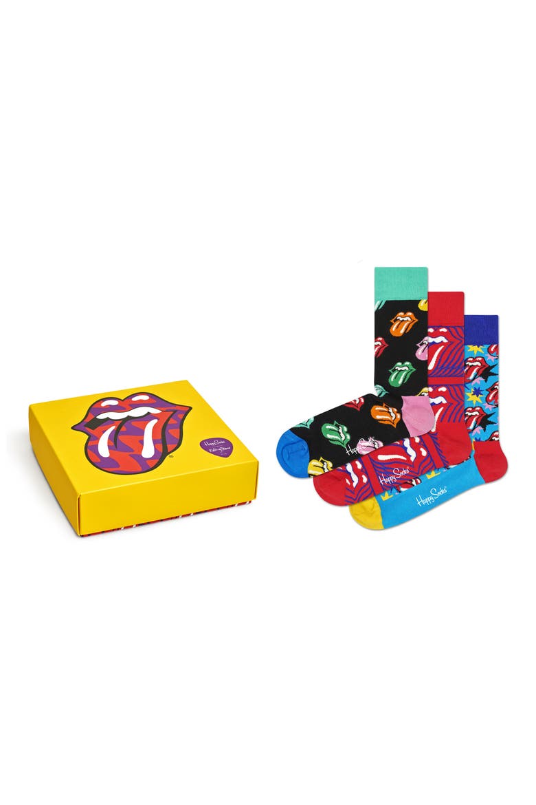 x Rolling Stones Assorted 3-Pack Socks Gift Box, Main, color, PASTEL COMB