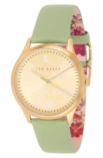 Ted Baker London Belgravia Leather Strap Watch, 35mm