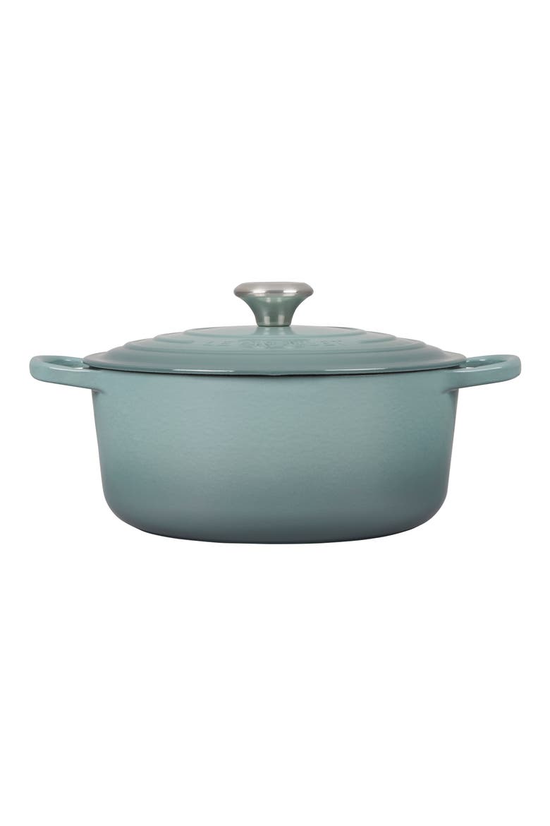 Signature 5.5-Quart Round Enamel Cast Iron French/Dutch Oven, Alternate, color, SEA SALT
