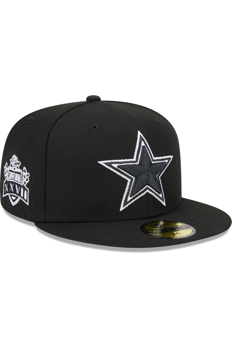 Men's New Era Black Dallas Cowboys  Main Patch 59FIFTY Fitted Hat, Main, color, Black
