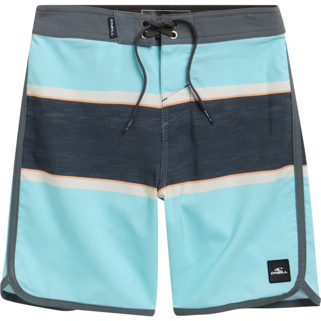 O'neill Kids' Lennox Scallop Swim Trunks In Blue