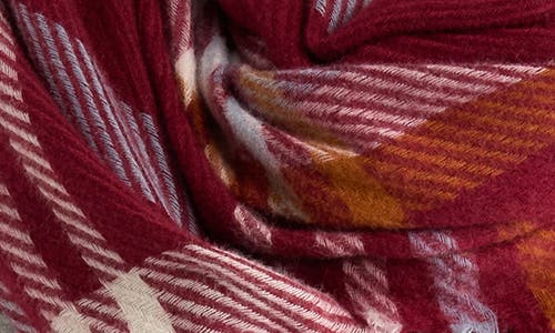 Vince Camuto Oversized Twill Plaid Scarf In Red