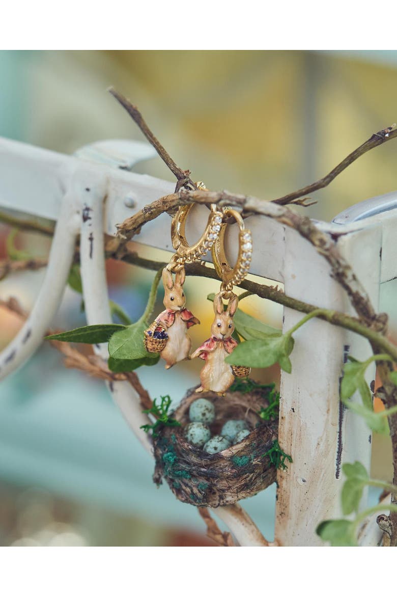 x Peter Rabbit Cotton-tail Earrings, Alternate, color, Gold