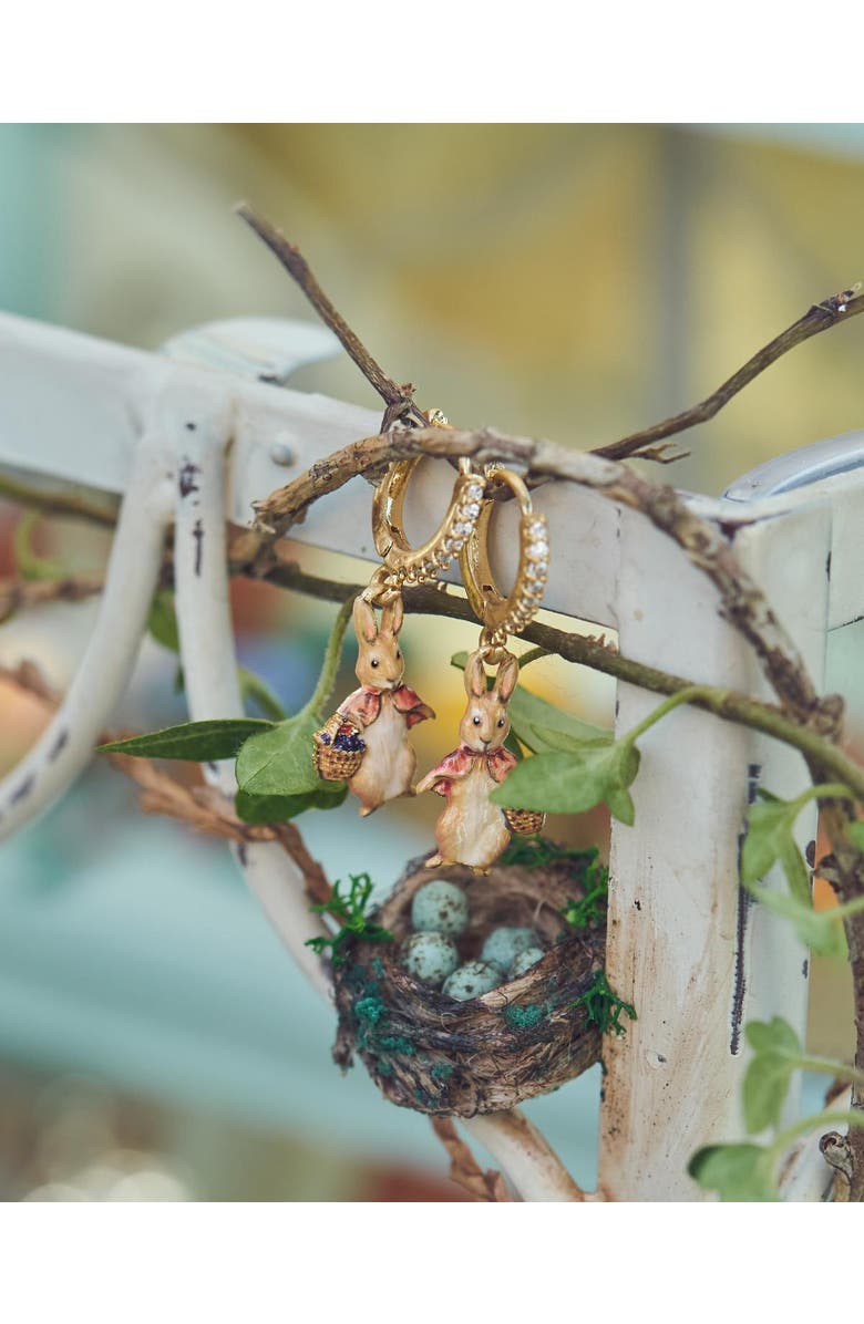 Fable England x Peter Rabbit Cotton-tail Earrings, Alternate, color, Gold