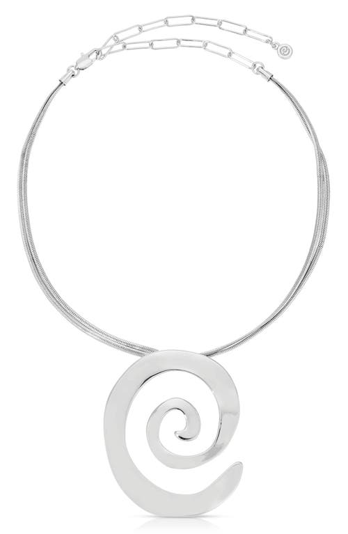 Ettika Aura Swirl Pendant Necklace In Silver