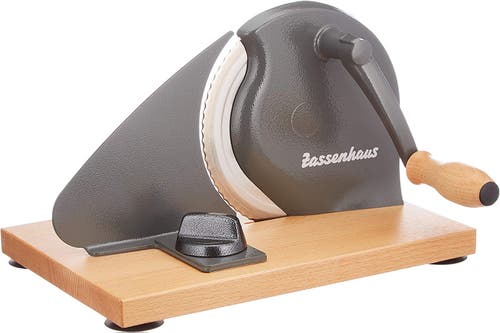 Zassenhaus Manual Bread Slicer, Hand Crank Home Bread Slicer, 11.75" X 8" In Gray