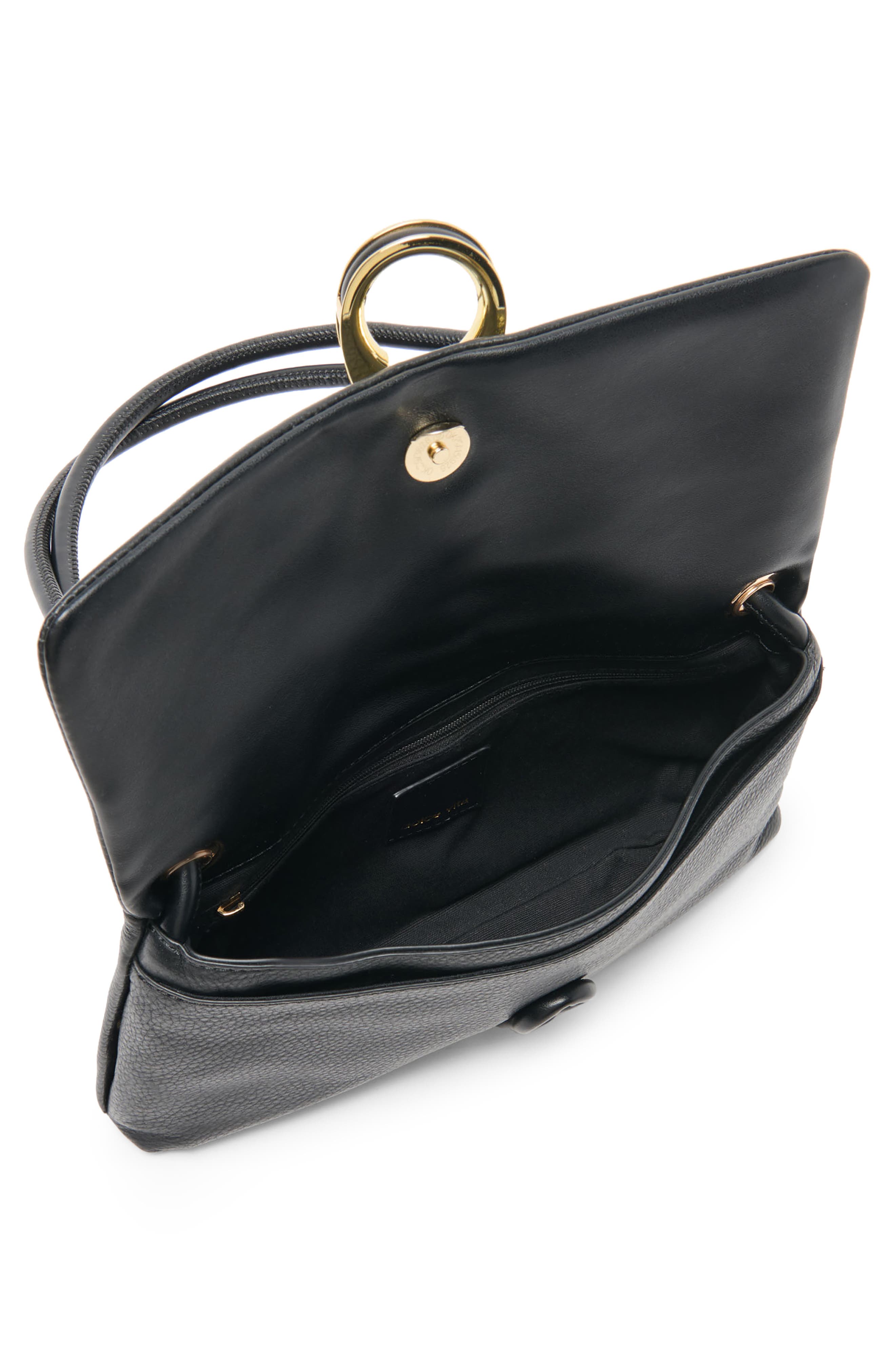 Amina Shoulder Bag, Alternate, color, BLACK LEATHER