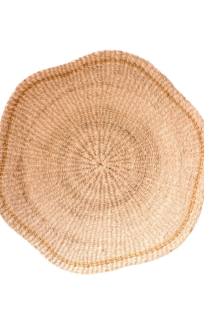 LIKHA Scallop Edge Wall Basket, Main, color, Natural + Brown