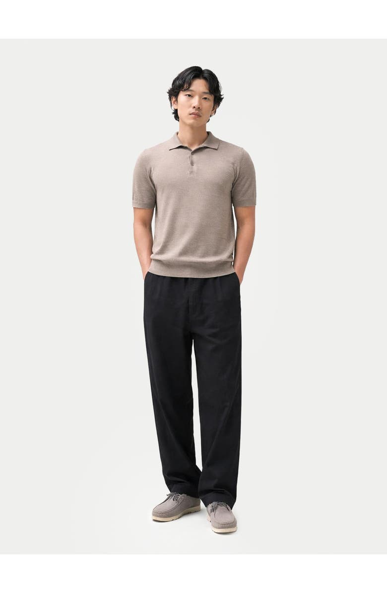 Gobi Cashmere Men Classic Polo Shirt with Short Sleeve, Alternate, color, Timber Wolf