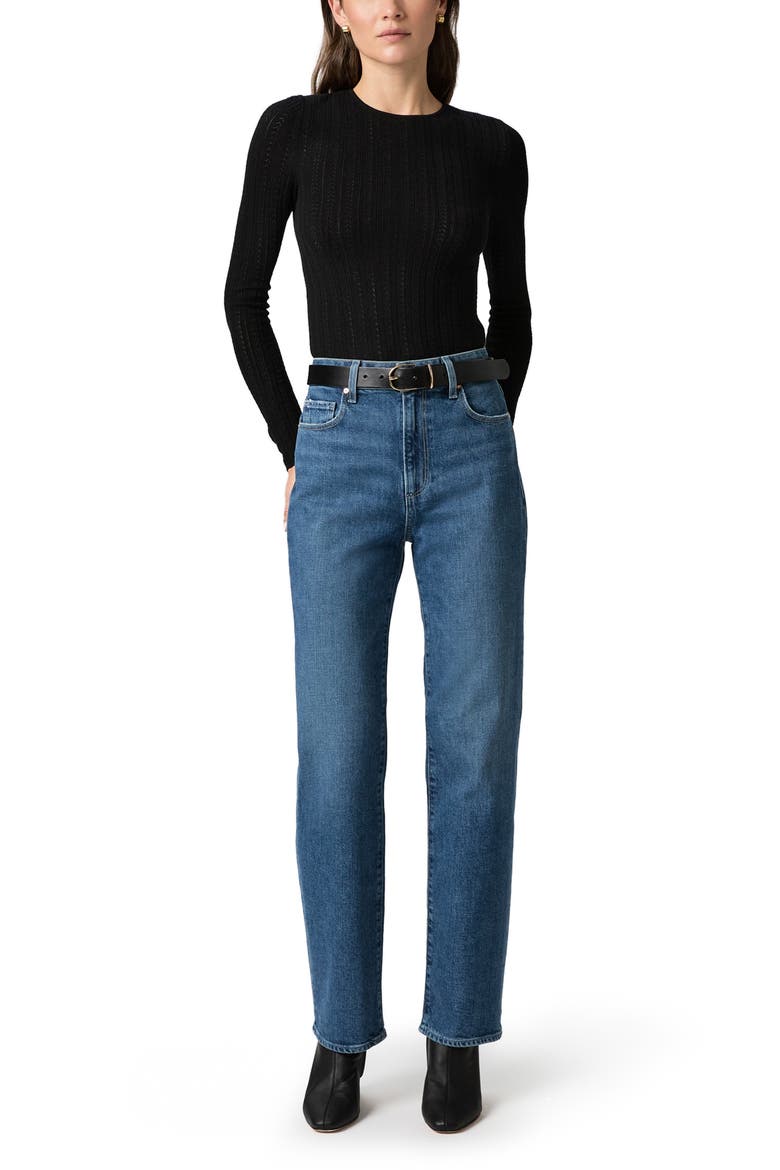 Stevie High Waist Straight Leg Jeans, Alternate, color, TRAVERSE
