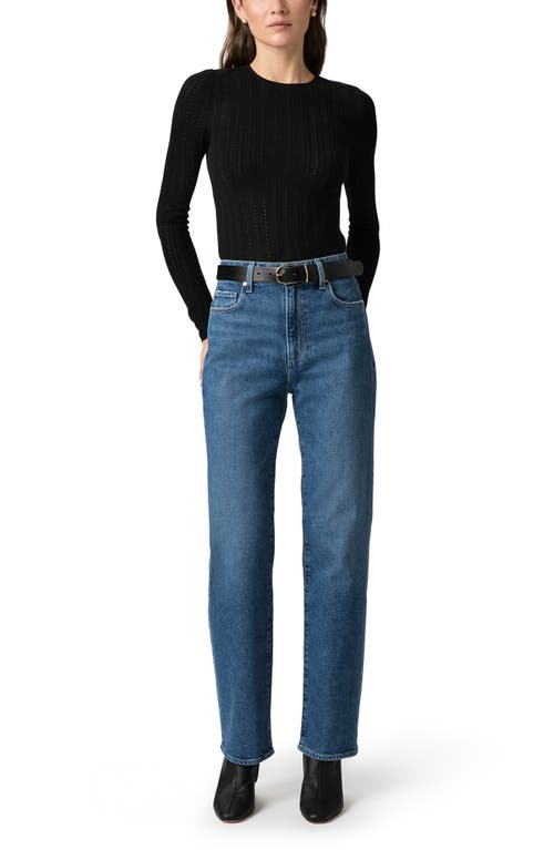 Paige Stevie High Waist Straight Leg Jeans In Blue