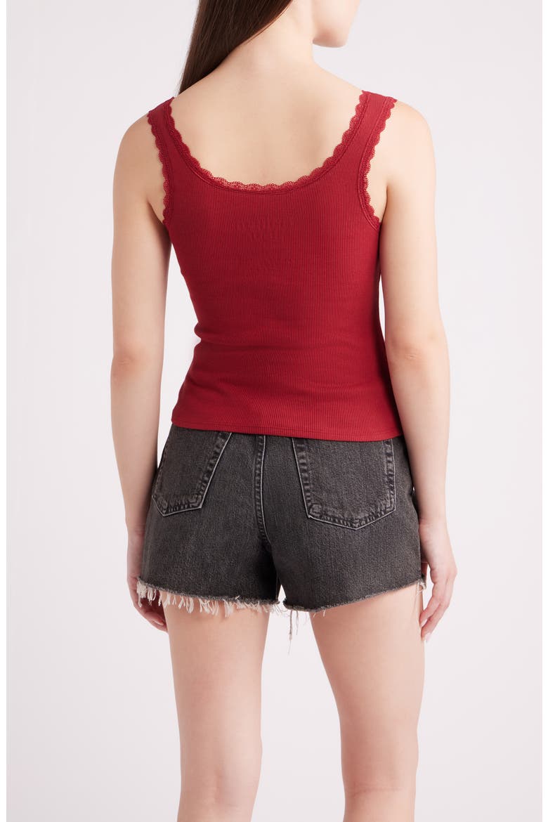 Delicate Heart Lace Trim Graphic Tank Top, Alternate, color, BIKING RED