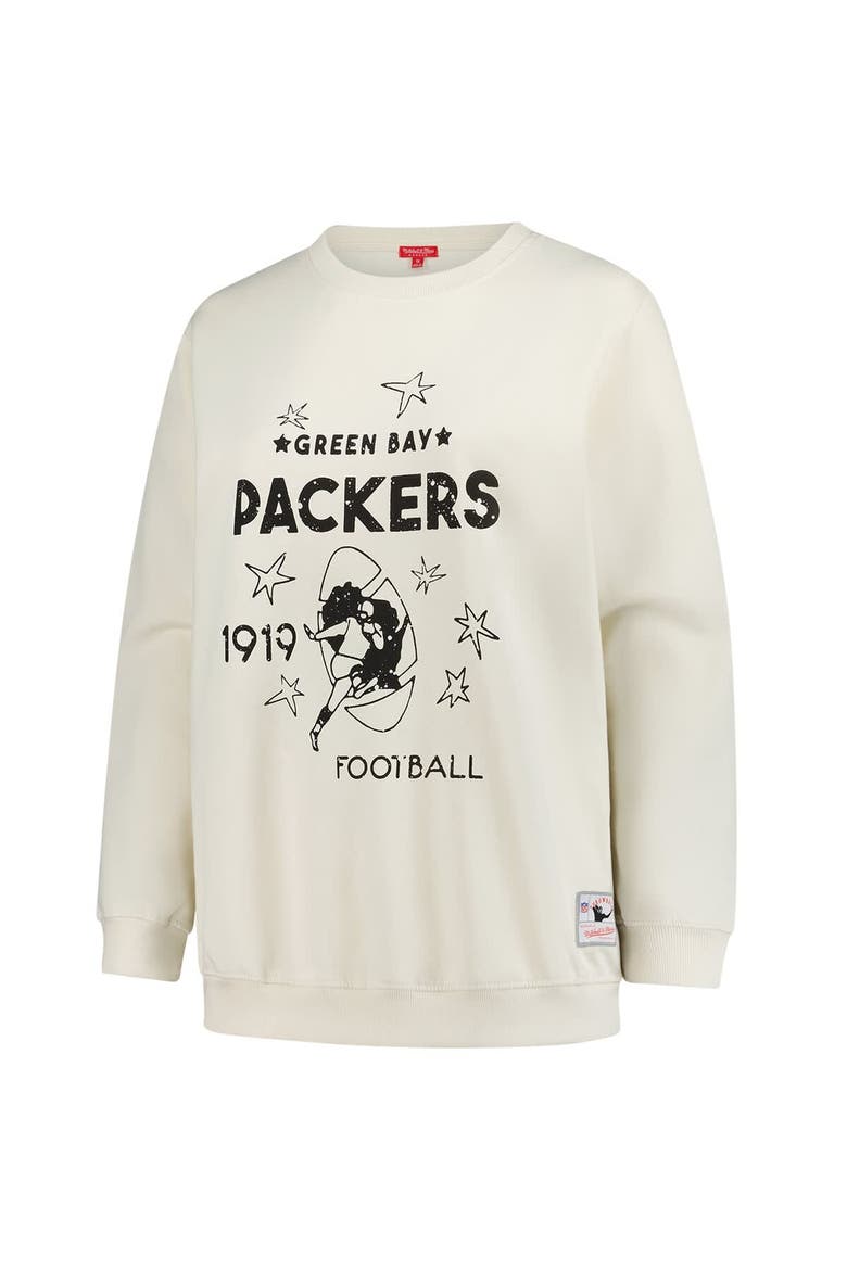 Women's Mitchell & Ness Cream Green Bay Packers Plus Size Shooting Star Sweatshirt, Alternate, color, Cream