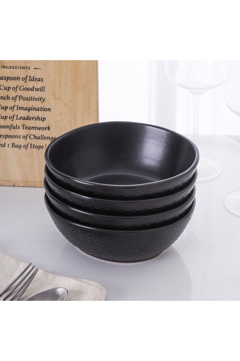 Abigael Stoneware 4-Piece Bowl Set, Alternate, color, Black