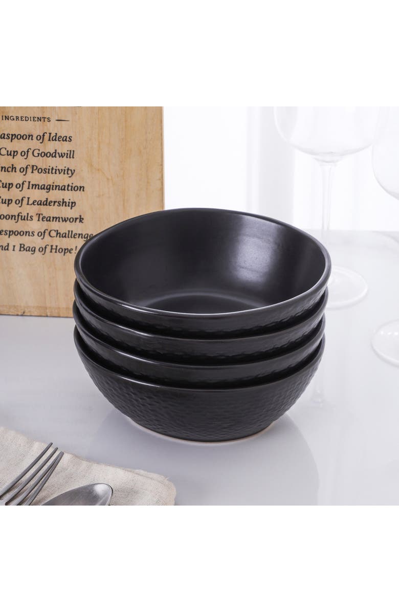 Stone Lain Abigael Stoneware 4-Piece Bowl Set, Alternate, color, Black