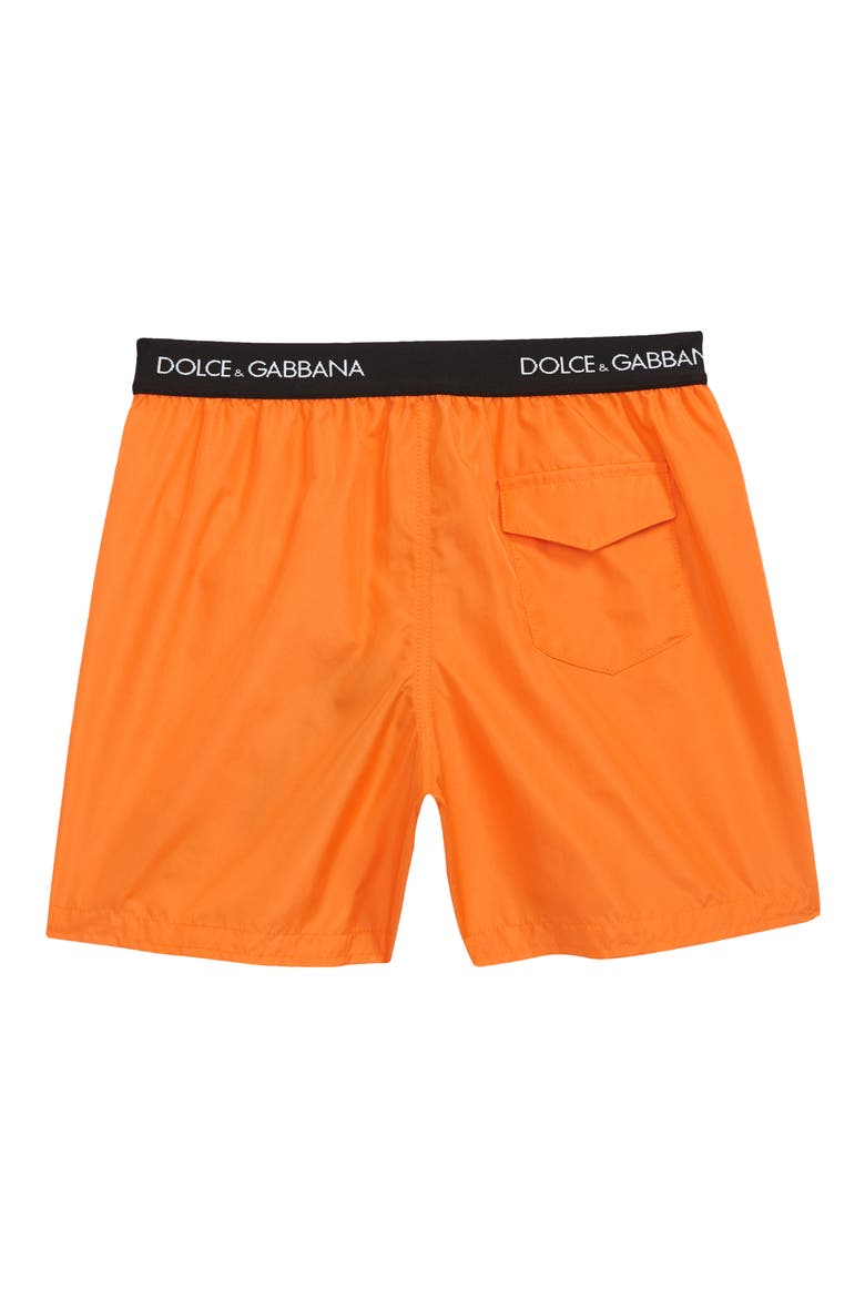 Kids' Logo Swim Trunks, Alternate, color, ARANCIO SCURO