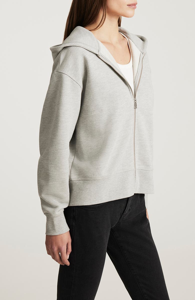Mavi Jeans Oversize Zip Hoodie, Alternate, color, Grey Melange