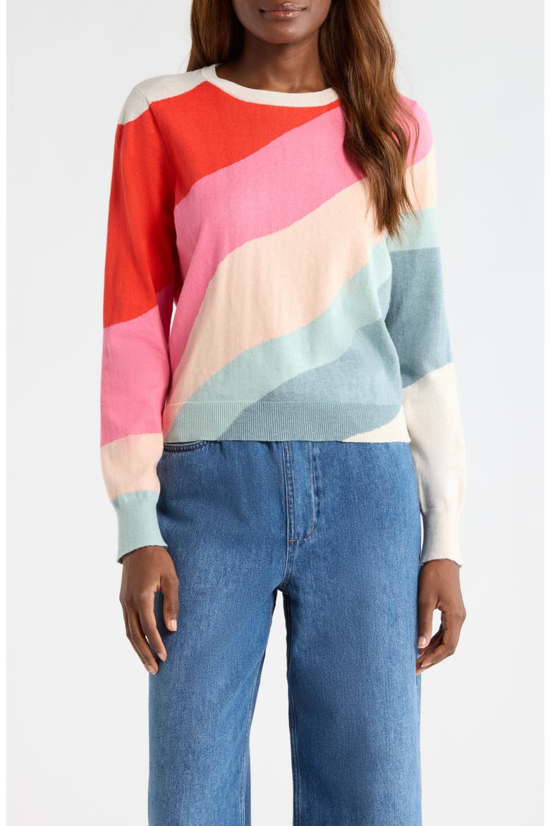 Wave Block Icon Cotton Sweater, Main, color, WAVE