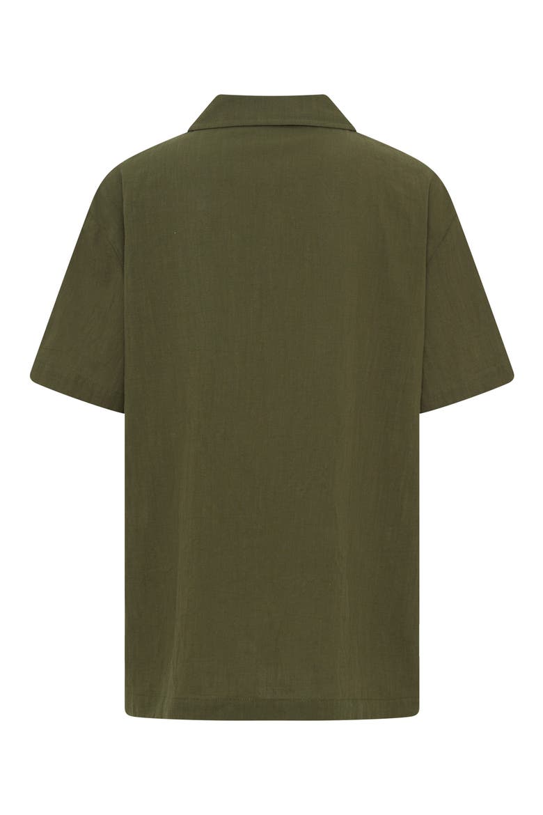 Kids' Cotton Camp Shirt, Alternate, color, OLIVE