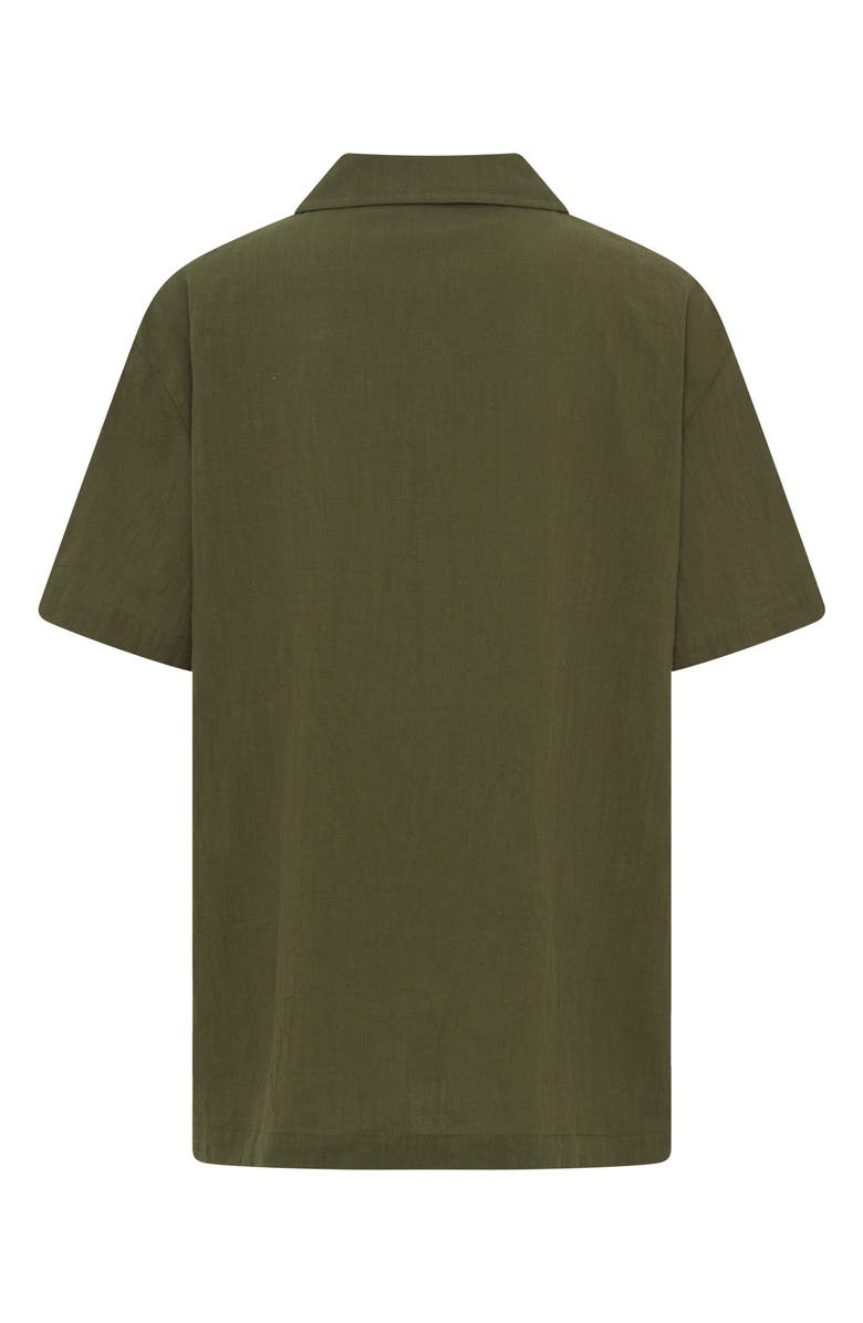 TINY TRIBE Kids' Cotton Camp Shirt, Alternate, color, Olive