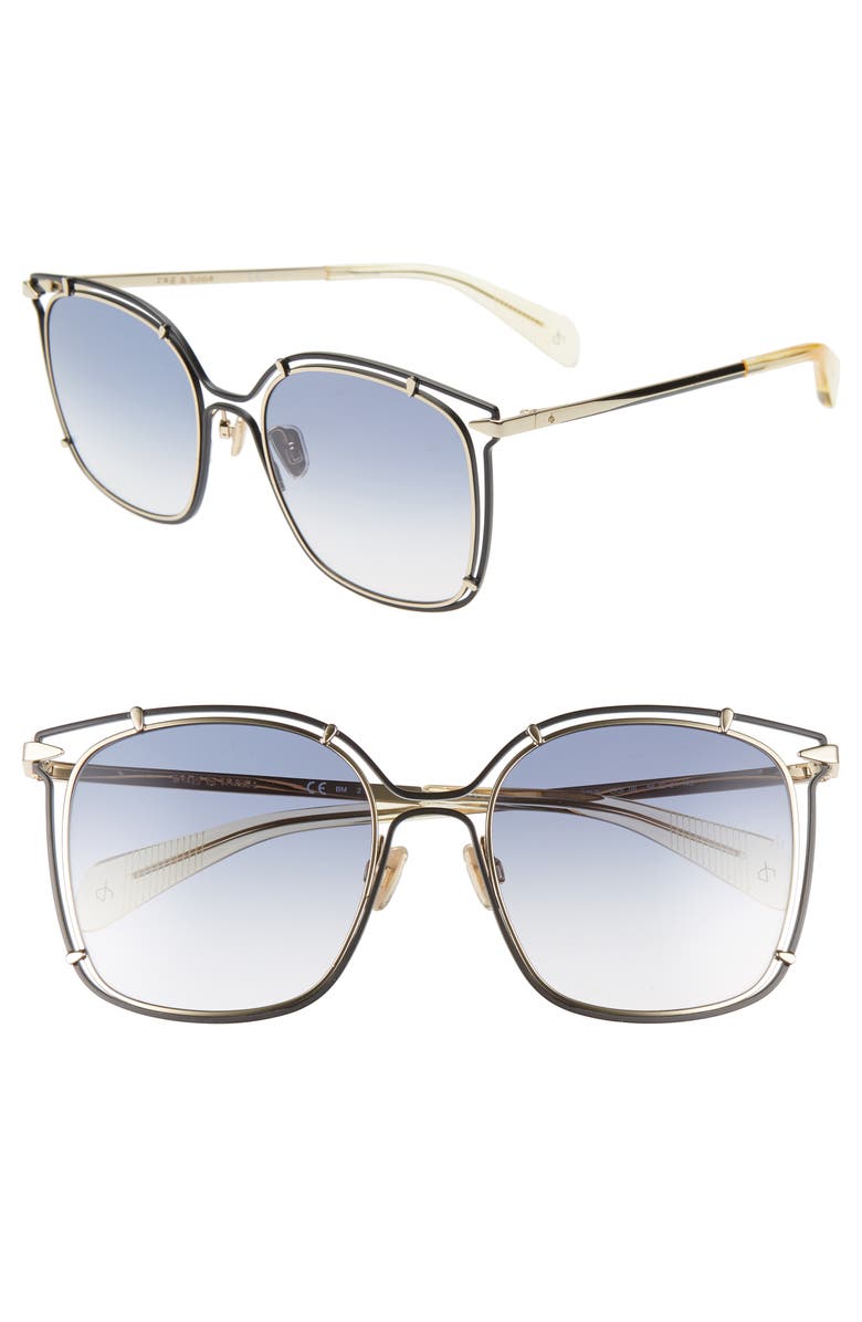 rag & bone 56mm Gradient Square Sunglasses, Main, color,