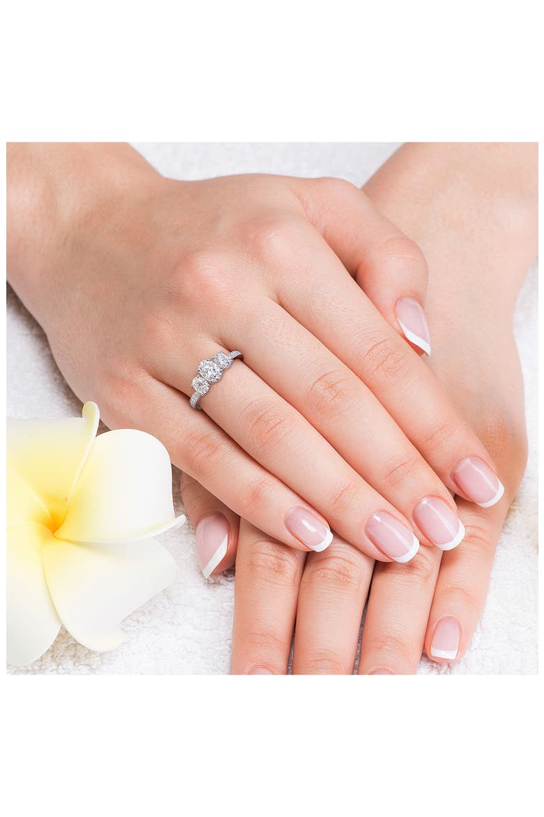 Lab Created Moissanite Ring, Alternate, color, WHITE