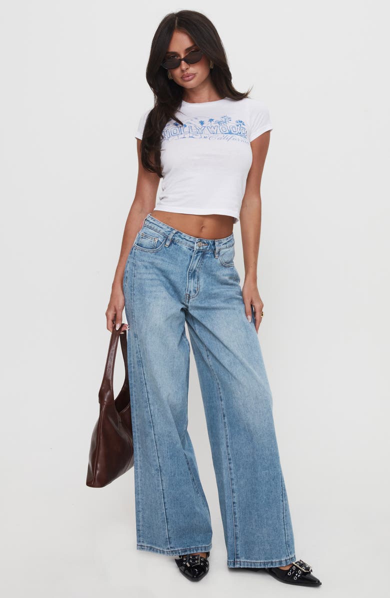 Princess Polly Ringer Low Rise Wide Leg Jeans, Alternate, color, 