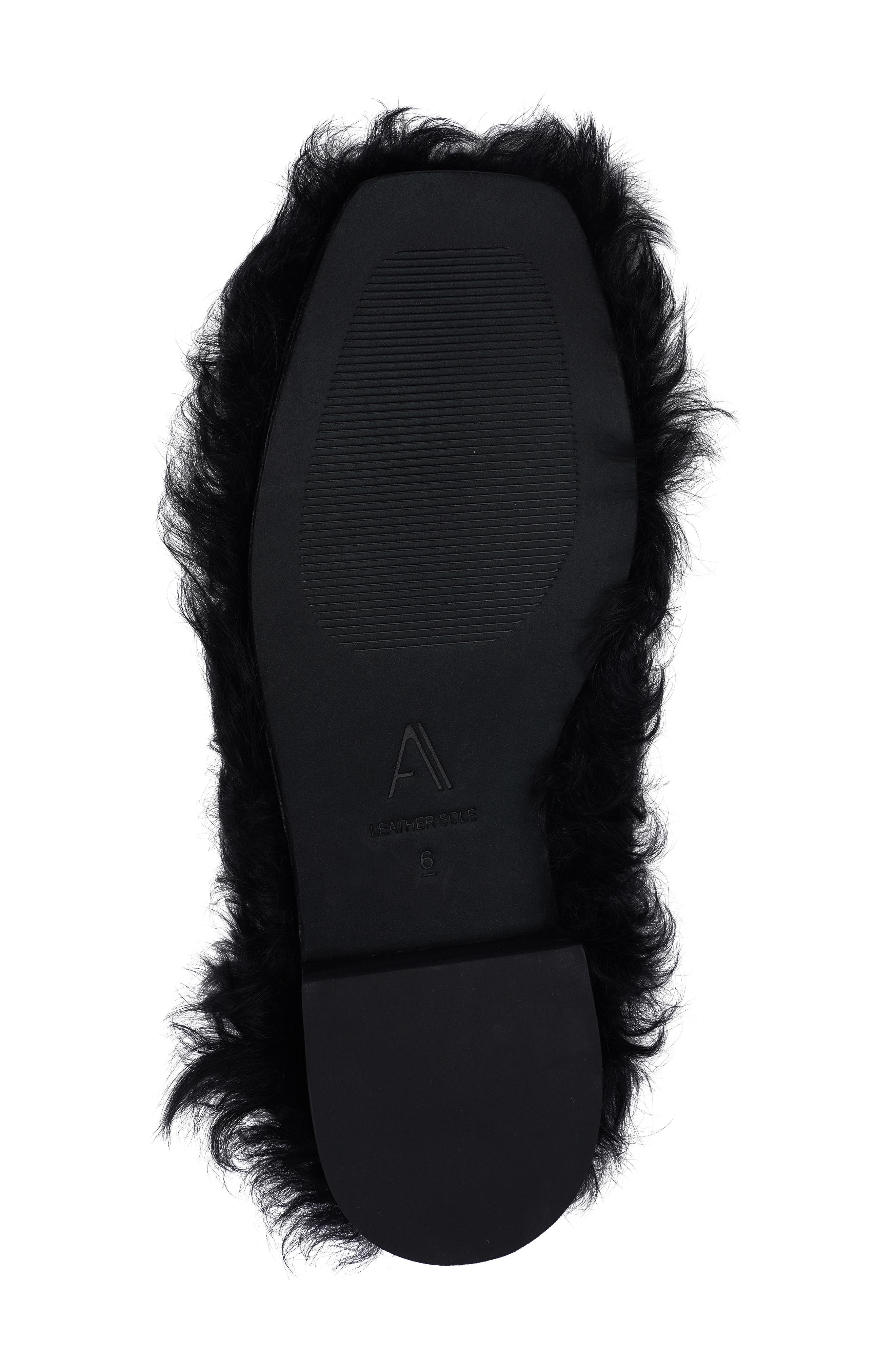 Artisan Crafted By Zigi Quincy Faux Fur Flat, Alternate, color, Black Leather