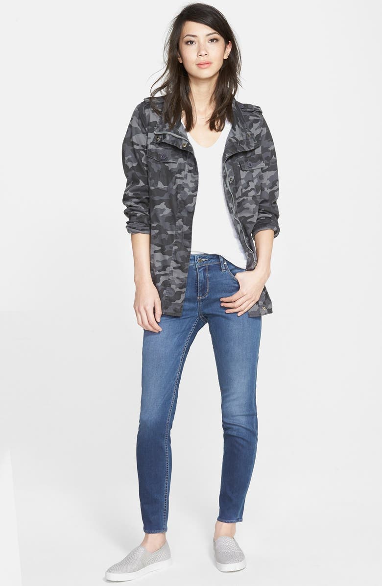 Press Lightweight Stretch Cotton Military Jacket, Alternate, color, 