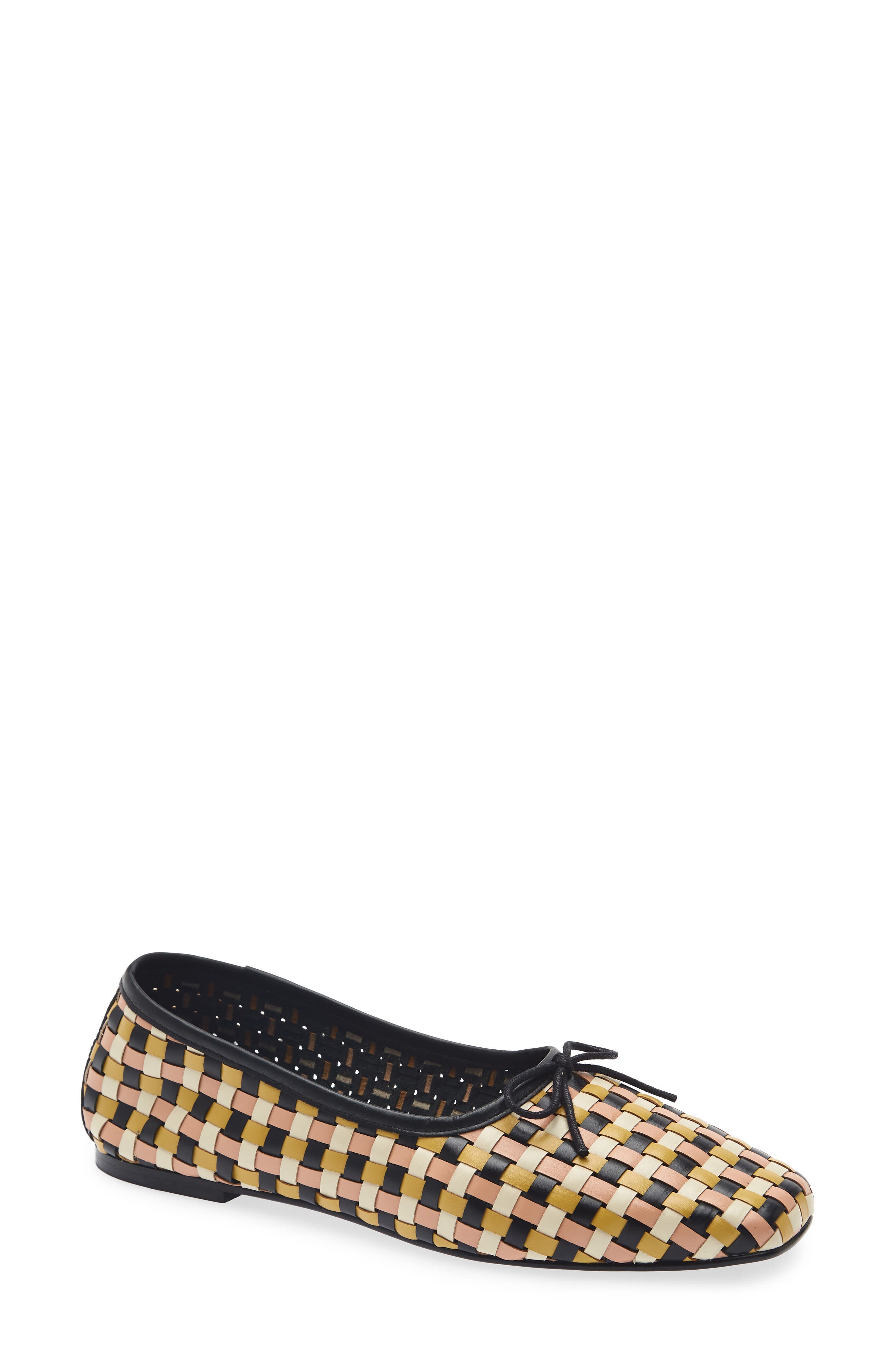 Jada Woven Square Toe Ballet Flat, Main, color, MANGO MULT WOVEN CALF