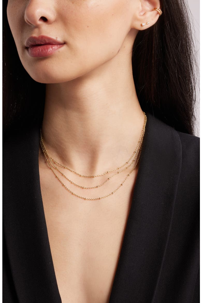 Triple Wrap Necklace, Alternate, color, GOLD