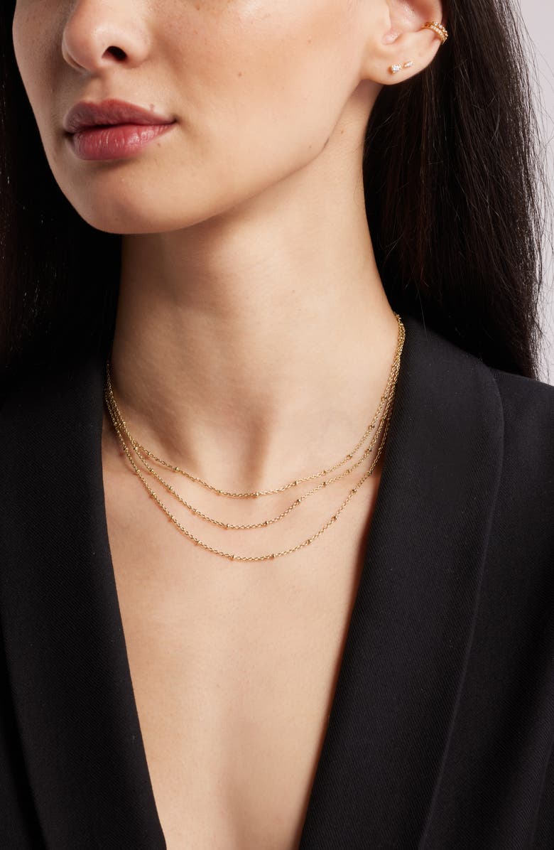 Nordstrom Triple Wrap Necklace, Alternate, color, Gold