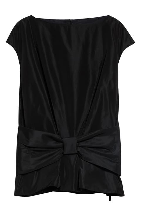 Boxy Bow Detail Satin Top
