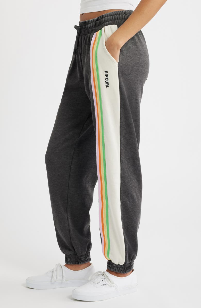 Rip Curl Surf Revival Fleece Track Pants, Alternate, color, Washed Black