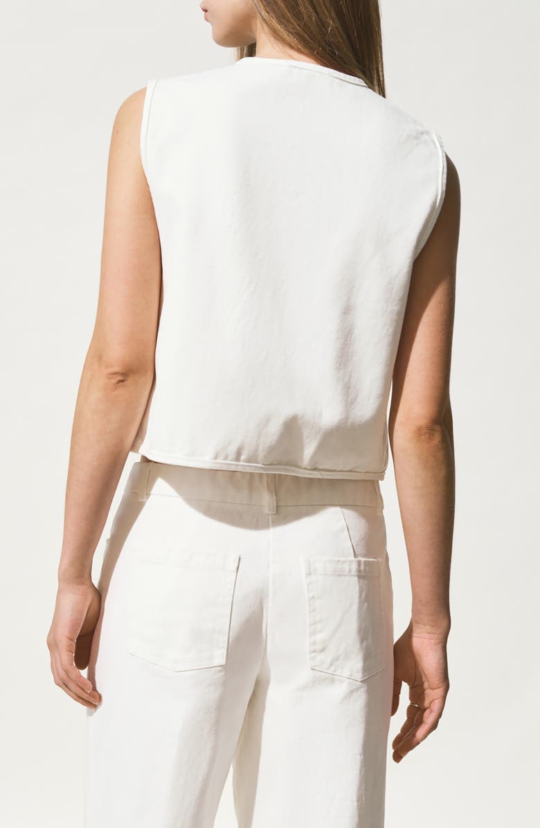 MANGO TEEN Denim Vest, Alternate, color, Off White