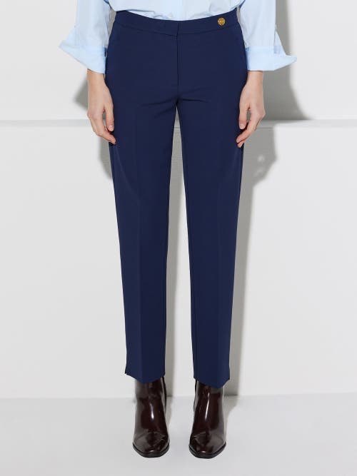 Callas Milano Charlotte Stretch Jersey Cropped Boy Pants In Blue