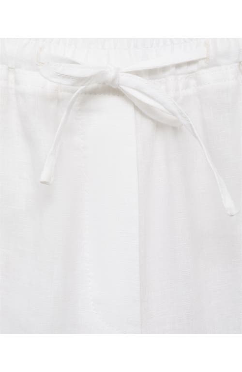 Mango Straight Leg Linen Drawstring Pants