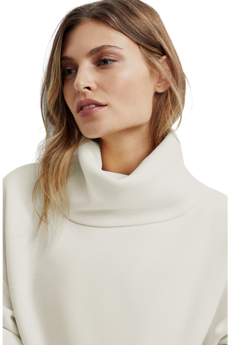 Milton Cowl Neck Sweatshirt, Alternate, color, EGRET
