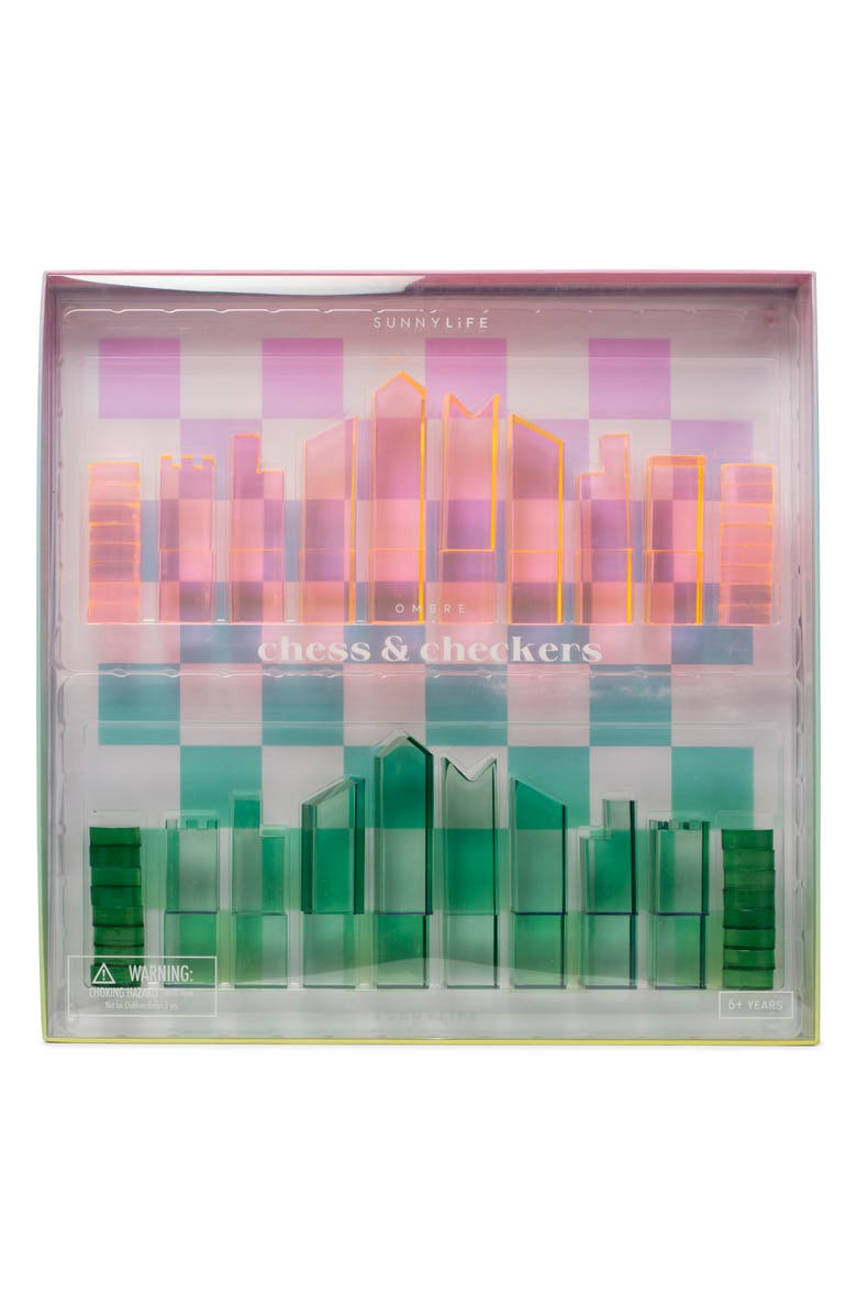 Sunnylife Lucite<sup>®</sup> 2-In-1 Chess & Checkers Set, Alternate, color, 
