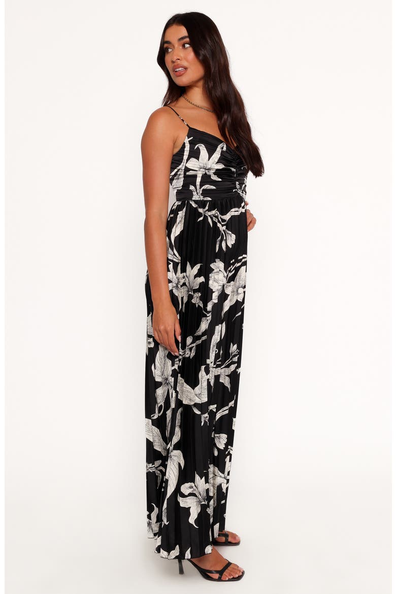 Angelique Floral Pleated Wide Leg Jumpsuit, Alternate, color, BLACK FLORAL