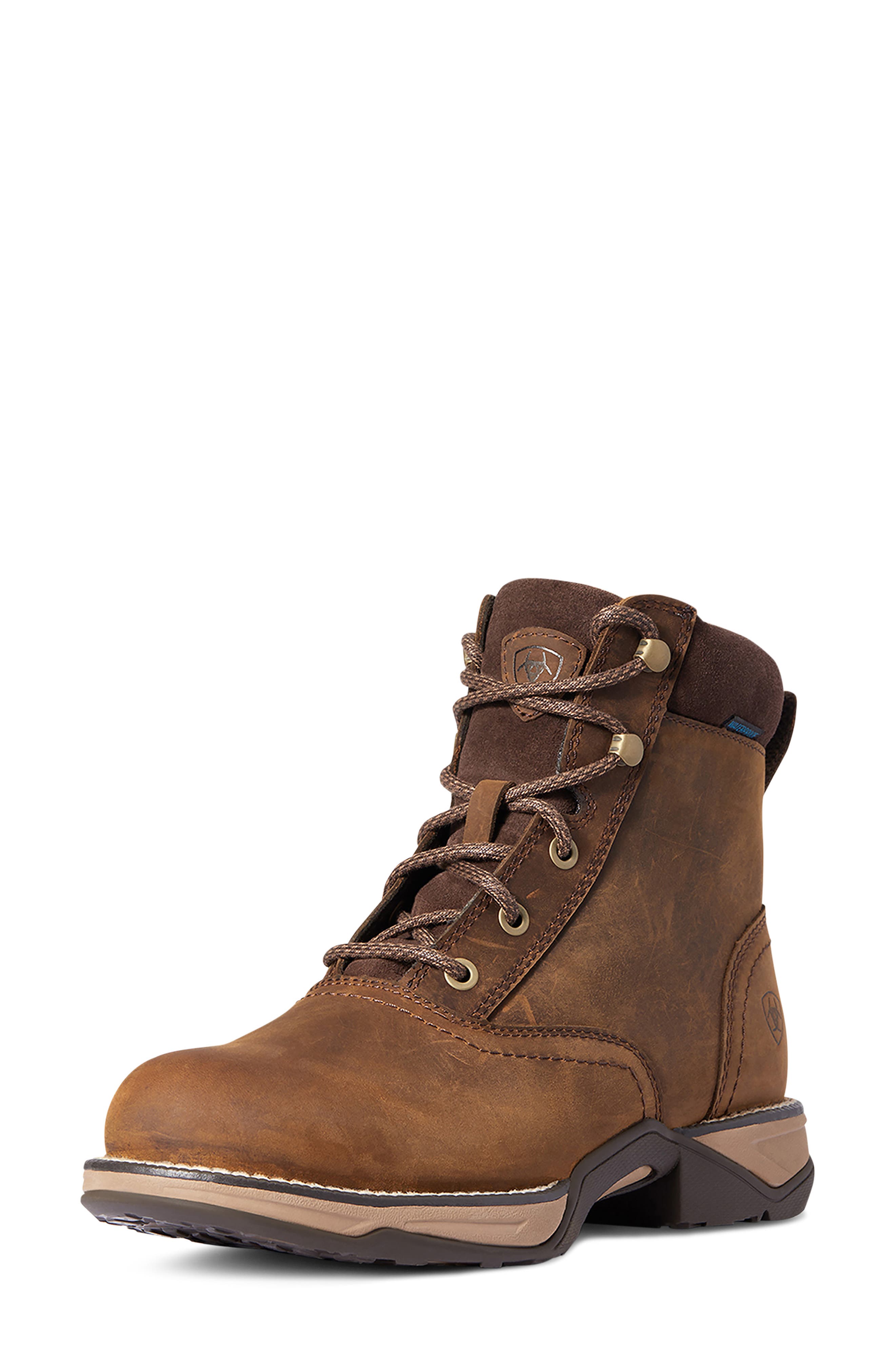 Ariat Anthem Round Toe Lacer H2O Boot, Alternate, color, Brown