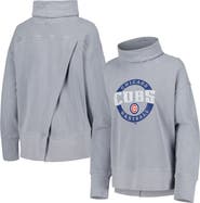 LEVELWEAR Women's Levelwear Heather Gray Chicago Cubs Sunset Farm Team Pullover Sweatshirt