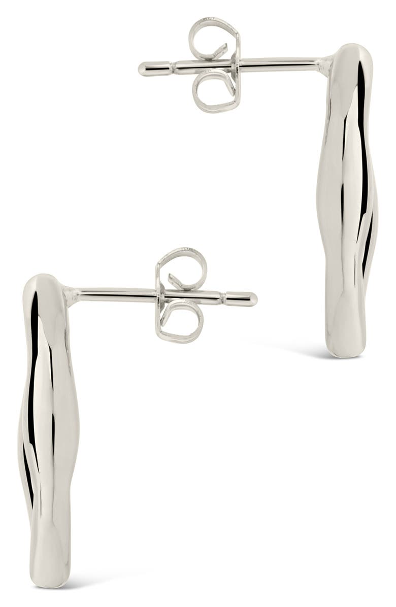 Sterling Forever Sharee Contoured Stud Earrings, Alternate, color, Silver