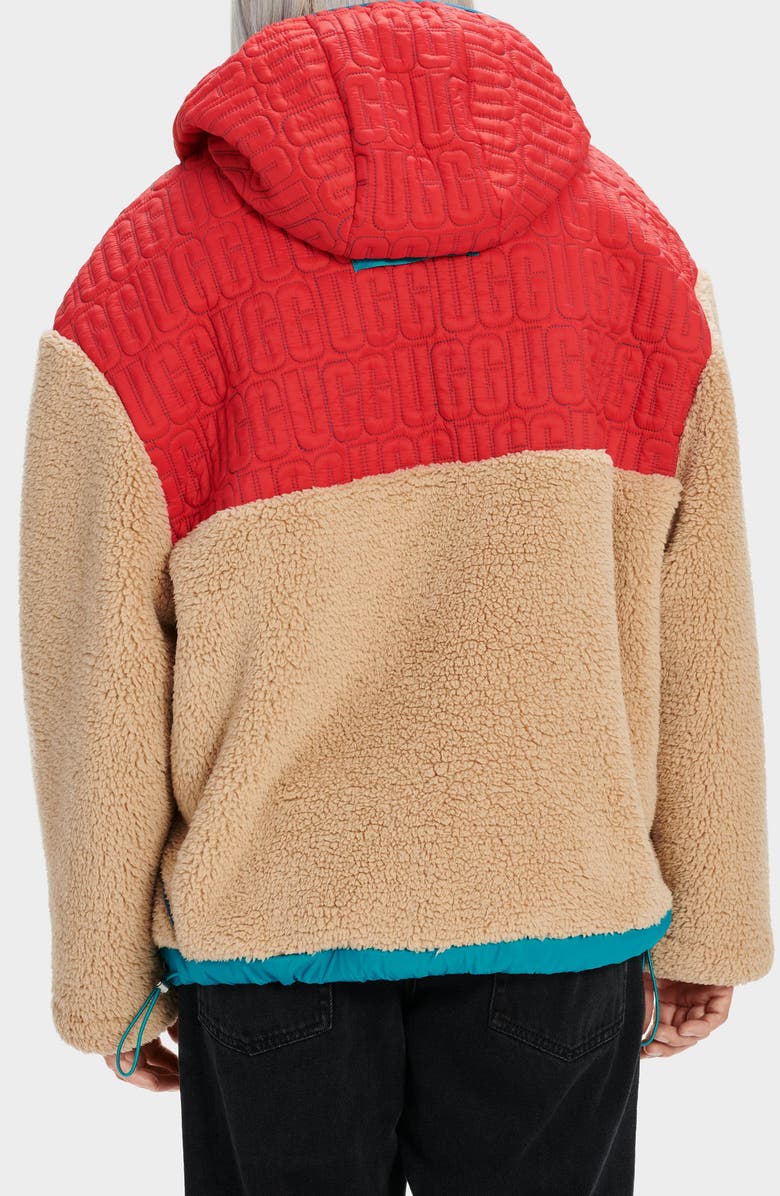 UGG<sup>®</sup> Iggy Fleece Half Zip Hooded Pullover, Alternate, color, 